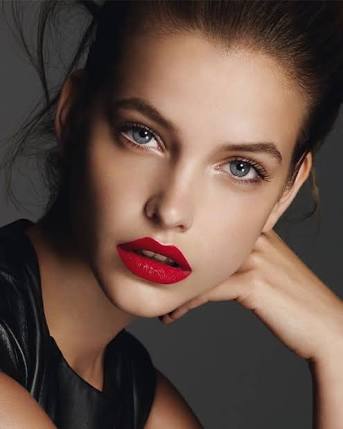Nude Eye Bold Lips Makeup